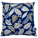 Ver imagem 4 de Kit 4 Capa de Almofada Belize Folhas Bege Fundo Azul Impermeável 45CMX45CM