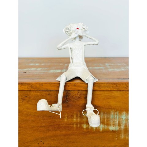 Escultura Palhaço. Palhaça. Decoração Artesanal. Feita À Mão