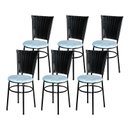 Ver imagem 1 de 6 Cadeiras para Mesa Preta Hawai Preto Assento Floral:floral Gelo