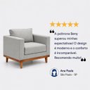 Ver imagem 7 de Poltrona Benny com Design Moderno Revestida em Tecido Linho Cinza