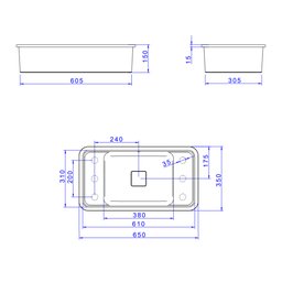 Cuba de Embutir Deca Slim 65x35 L.33060.mde.17 Retangular com Mesa Branca - 4