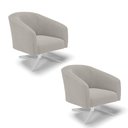 Ver imagem 1 de Cadeira Sala de Jantar Giratória Cromada Kit 2 Stella Bouclê D03 - D\'rossi Cor Cinza