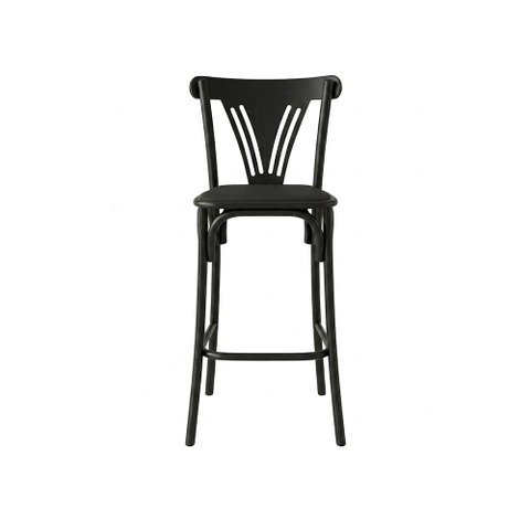 Kit 5 Banquetas Altas Paris em Aço Preto para Cozinha e Bancada Gourmet com Assento Corino - Preto
