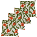 Ver imagem 1 de Kit 4 Capa de Almofada Belize Folhas Verde Flor Laranja Impermeável 45CMX45CM