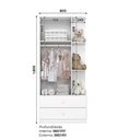 Ver imagem 2 de Jogo de Quarto Infantil Labirinto com Guarda Roupa e Berço 2 Portas 2 Gavetas MDP-MDF Branco
