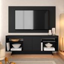 Ver imagem 3 de Rack com Painel Tulum 1,60m 55 Polegadas Preto - Móveis Arapongas Preto Fosco