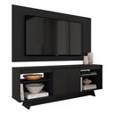 Ver imagem 2 de Rack com Painel Tulum 1,60m 55 Polegadas Preto - Móveis Arapongas Preto Fosco