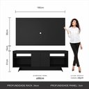 Ver imagem 6 de Rack com Painel Tulum 1,60m 55 Polegadas Preto - Móveis Arapongas Preto Fosco