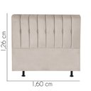 Ver imagem 3 de Cabeceira Estofada Kiara 160cm Queen Size Box Quarto Corino Bege - Gat Magazine