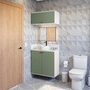 Ver imagem 1 de Conjunto para Banheiro com Basculante Kappesberg Celeste 2 Peças Branco/verde 80cm