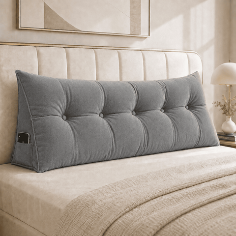 Almofada Encosto Triangular Cama Leitura Cabeceira Suede