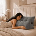 Ver imagem 6 de Almofada Encosto Triangular Cama Leitura Cabeceira Suede
