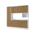 Ver imagem 2 de Armário de Cozinha Compacta Nicho Micro-ondas 100% Mdf 230cm Branco/nogueira Celeste Kappesberg