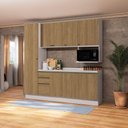Ver imagem 1 de Armário de Cozinha Compacta Nicho Micro-ondas 100% Mdf 230cm Branco/nogueira Celeste Kappesberg