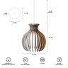 Pendente Luminária Desmontada Nacar Madeira Mdf 3 Unidades Cor:branco - 8
