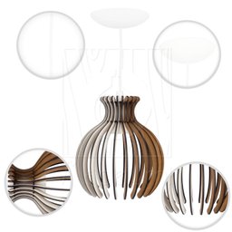 Pendente Luminária Desmontada Nacar Madeira Mdf 3 Unidades Cor:branco - 6