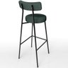 Banqueta Alta Bar Cozinha Sala De Jantar Estrutura Em Aço Milão L02 Linho Verde Musgo - Lyam Decor - 7
