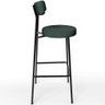 Banqueta Alta Bar Cozinha Sala De Jantar Estrutura Em Aço Milão L02 Linho Verde Musgo - Lyam Decor - 6