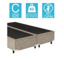 Ver imagem 2 de Base Cama Box Bipartido Casal Suede Bege 40x138x188