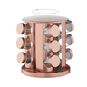 Porta Temperos Rose Gold Redondo 12 Potes de Aço Inox - 1