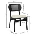 Ver imagem 2 de Kit 2 Cadeiras Organik Encosto Anatômico com Telinha - Preto - Assento Estof. Linho Bege Mescla Imp.