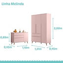 Ver imagem 6 de Conjunto Infantil Comoda e Guarda Roupa Mdf Rosê