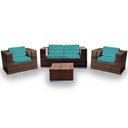 Ver imagem 1 de Conjunto Bora Bora - 1 Sofá 2 Lugares + 2 Poltronas + 1 Mesa de Centro - Maiorca