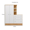 Ver imagem 3 de Guarda-roupa Infantil com Cômoda Doce Sonho 2 Portas 3 Gavetas Freijó/branco - Qmovi