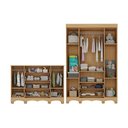 Ver imagem 3 de Quarto de Bebê Completo com Guarda-roupas 4 Portas e Cômoda Luna Multimóveis Mp4797 Madeirado/