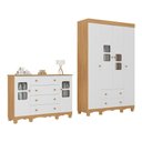 Ver imagem 2 de Quarto de Bebê Completo com Guarda-roupas 4 Portas e Cômoda Luna Multimóveis Mp4797 Madeirado/