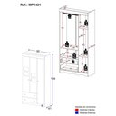 Ver imagem 4 de Guarda-roupa Infantil 92cm com Vidro 3 Portas e 2 Gavetas Serena Multimóveis Mp4431 Branco