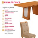 Ver imagem 7 de Mesa de Jantar Carolina 180cm Tp MDF Laminado Canto Copo Base Detalhe Off White com 6 Cadeiras Carol