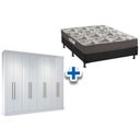 Ver imagem 1 de Cama Box Casal + Colchão D33 Ortobom + Guarda Roupa Master Vip 8.4 Branco