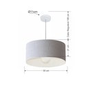 Ver imagem 2 de Lustre Pendente Cilíndrico Md-4052 Cúpula em Tecido 50x21cm Rustico Cinza - Bivolt