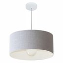 Ver imagem 1 de Lustre Pendente Cilíndrico Md-4052 Cúpula em Tecido 50x21cm Rustico Cinza - Bivolt