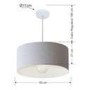 Ver imagem 5 de Lustre Pendente Cilíndrico Md-4052 Cúpula em Tecido 50x21cm Rustico Cinza - Bivolt