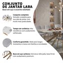 Ver imagem 2 de Conjunto Mesa de Jantar Lara 180cm Cerâmica Base Aço Carbono Bronze com 8 Cadeiras em Linho Cinza