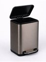 Ver imagem 4 de Lixeira Inox 6L Grafite Lixo Pedal Compacta Premium Luxo
