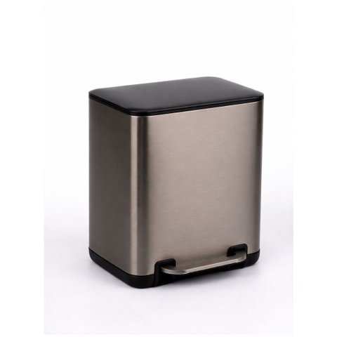 Lixeira Inox 6L Grafite Lixo Pedal Compacta Premium Luxo