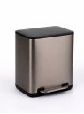 Ver imagem 1 de Lixeira Inox 6L Grafite Lixo Pedal Compacta Premium Luxo