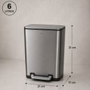 Ver imagem 6 de Lixeira Inox 6L Grafite Lixo Pedal Compacta Premium Luxo