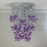 Lustre Plafon Luminária de Teto Decoração Quarto Tema Infantil Bebê Menina Borboletas Lilás 17x25cm - 7