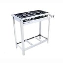 Ver imagem 1 de Fogão a Gás Extra Inox para Cozinha Industrial Grelha 30cm 2 Bocas 2 Dupla com Pé Ei2d2p - Venâ