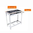 Ver imagem 4 de Fogão a Gás Extra Inox para Cozinha Industrial Grelha 30cm 2 Bocas 2 Dupla com Pé Ei2d2p - Venâ