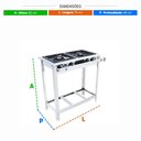Ver imagem 2 de Fogão a Gás Extra Inox para Cozinha Industrial Grelha 30cm 2 Bocas 2 Dupla com Pé Ei2d2p - Venâ
