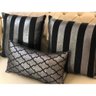 Kit 3 Almofadas Composê Preto e Prata Listrado e Geométrico - 2