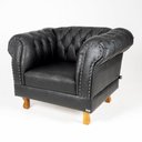 Ver imagem 3 de Poltrona Chesterfield Capitone Couro Eco Preto Decorativa / Sala, Tv, Estar, Recepção