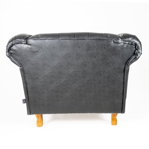 Poltrona Chesterfield Capitone Couro Eco Preto Decorativa / Sala, Tv, Estar, Recepção