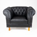 Ver imagem 2 de Poltrona Chesterfield Capitone Couro Eco Preto Decorativa / Sala, Tv, Estar, Recepção