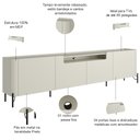 Ver imagem 3 de Rack para Sala de Estar Tv 85 Pol 4 Portas Pés Industrial Preto Alef I03 Luna - Lyam Decor